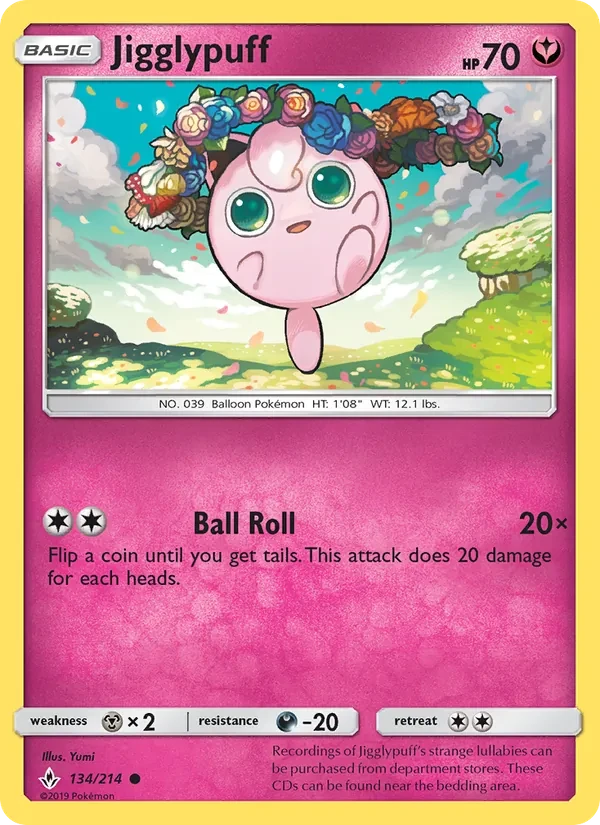Jigglypuff 134/214 Unbroken Bonds Pokémon card
