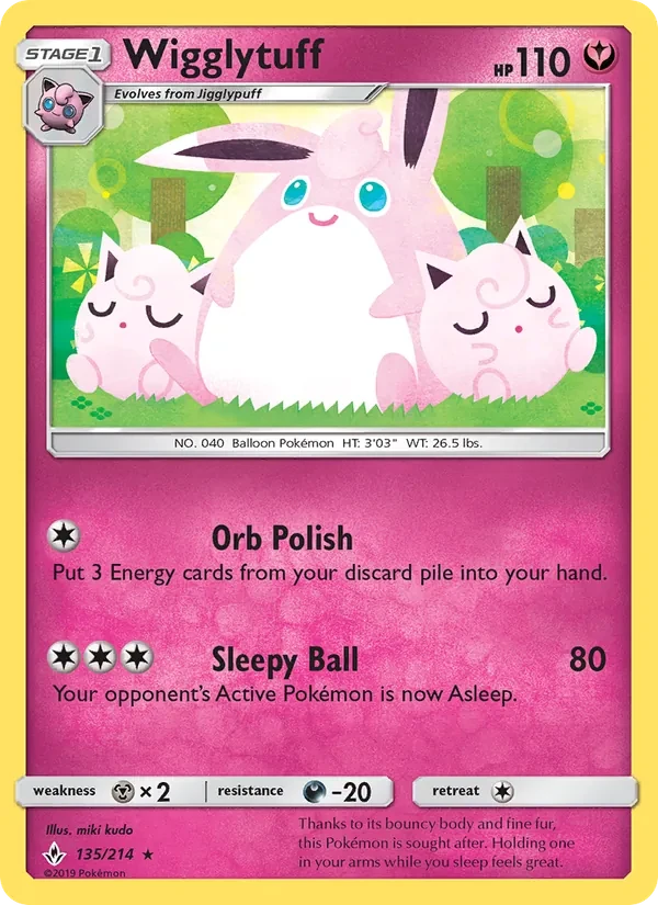 Wigglytuff 135/214 Unbroken Bonds Pokémon card