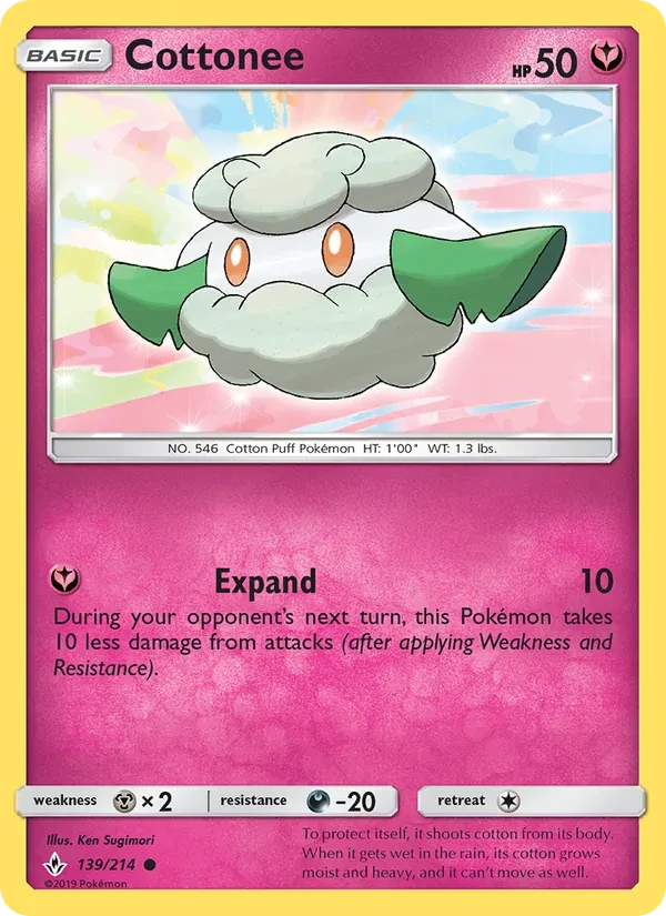 Cottonee 139/214 Unbroken Bonds Pokémon card
