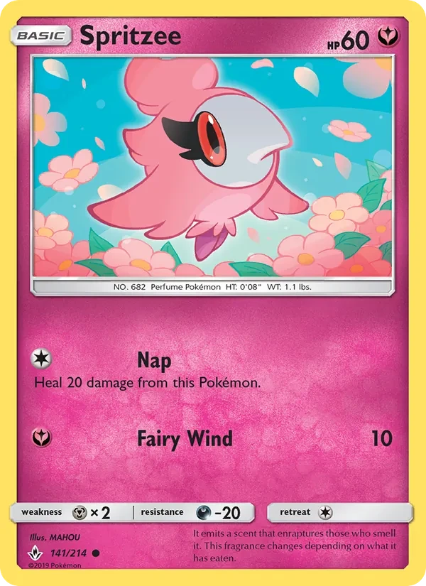 Spritzee 141/214 Unbroken Bonds Pokémon card