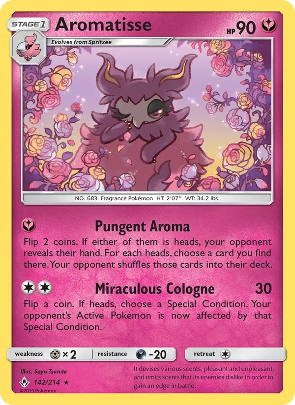 Aromatisse 142/214 Unbroken Bonds Pokémon card
