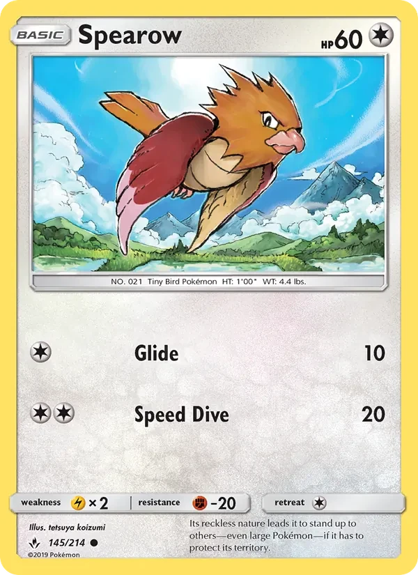 Spearow 145/214 Unbroken Bonds Pokémon card
