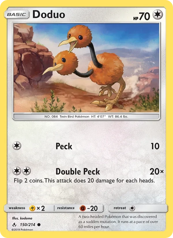 Doduo 150/214 Unbroken Bonds Pokémon Karte
