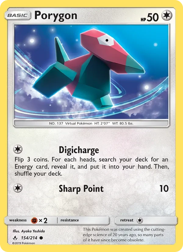 Porygon 154/214 Unbroken Bonds Pokémon card
