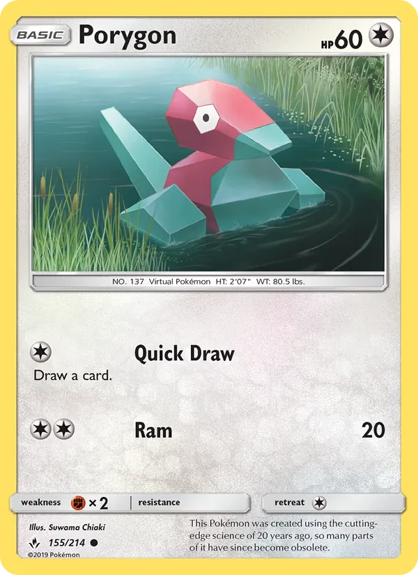 Porygon 155/214 Unbroken Bonds Pokémon Karte
