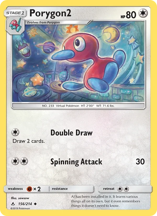 Porygon2 156/214 Unbroken Bonds Pokémon card
