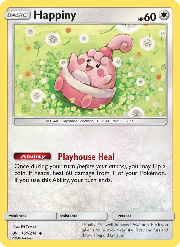 Happiny 161/214 Unbroken Bonds Pokémon card