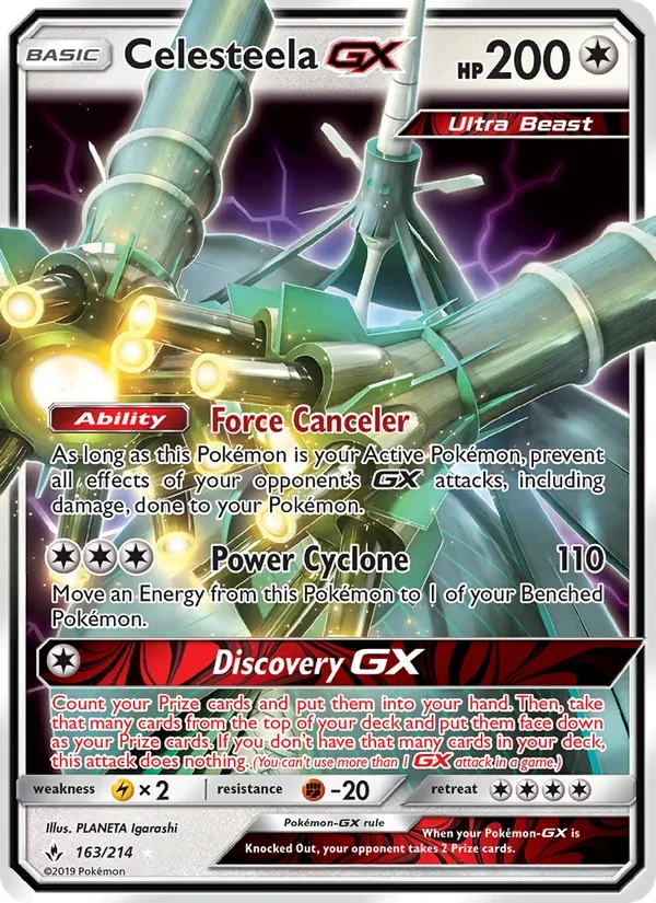 Celesteela GX 163/214 Unbroken Bonds Pokémon card