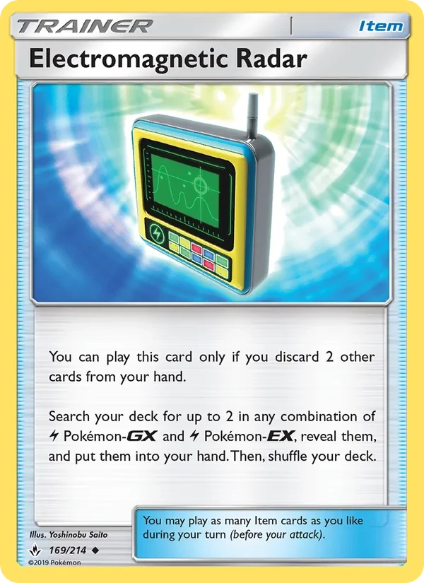 Electromagnetic Radar 169/214 Unbroken Bonds Pokémon card