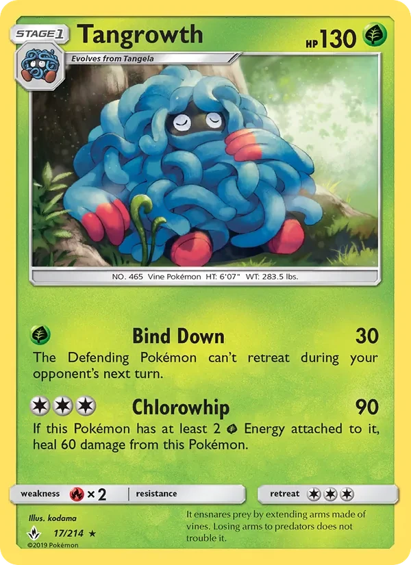 Tangrowth 17/214 Unbroken Bonds Pokémon card