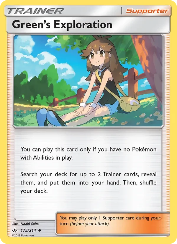 Green’s Exploration 175/214 Unbroken Bonds Pokémon card