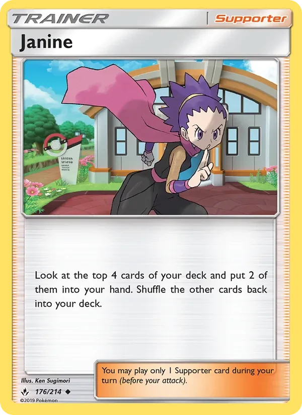 Janine 176/214 Unbroken Bonds Pokémon card