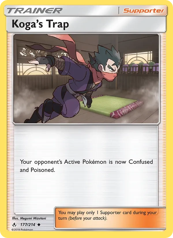 Koga’s Trap 177/214 Unbroken Bonds Pokémon card