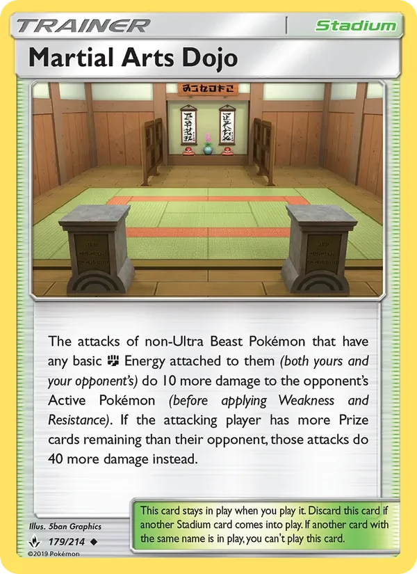 Martial Arts Dojo 179/214 Unbroken Bonds Pokémon card