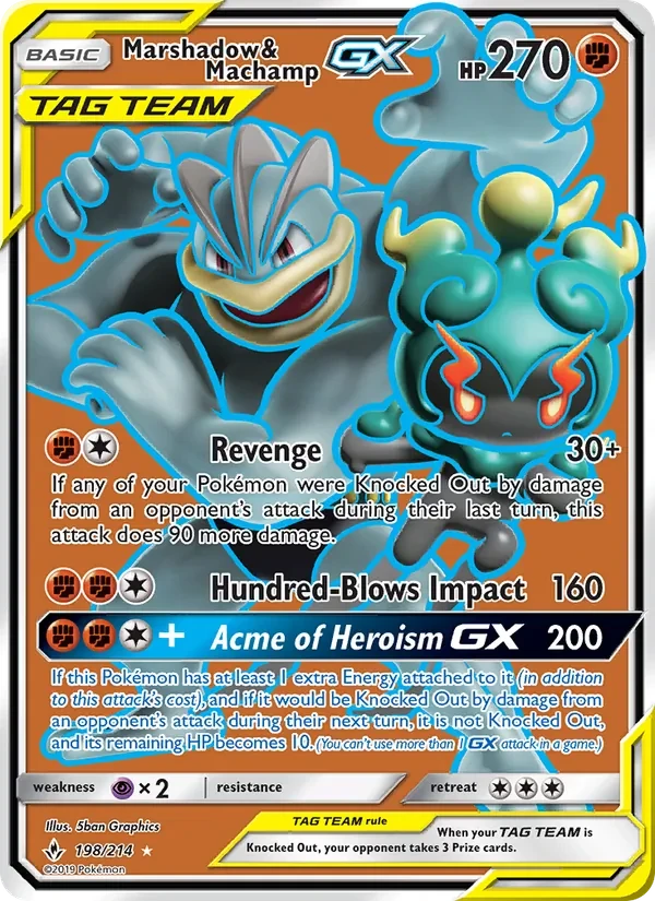 Marshadow & Machamp GX 198/214 Unbroken Bonds Pokémon card