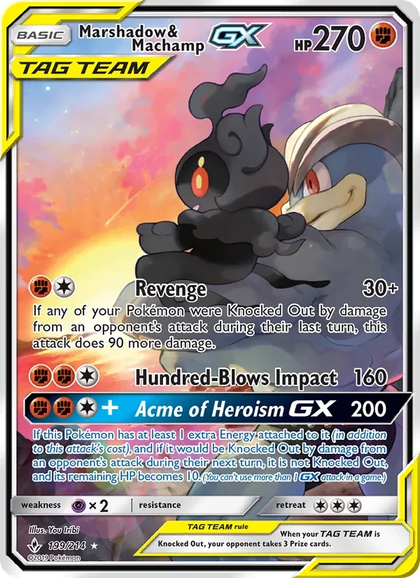 Marshadow & Machamp GX 199/214 Unbroken Bonds Pokémon Karte