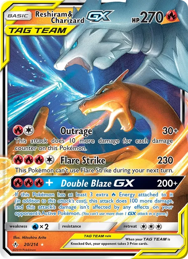 Reshiram & Charizard GX 20/214 Unbroken Bonds Pokémon card
