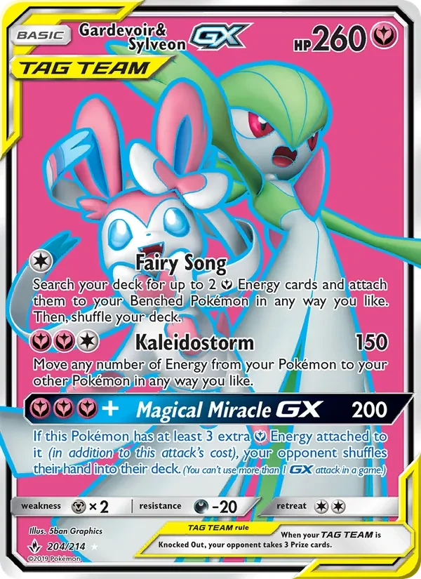 Carte Pokémon Gardevoir & Sylveon GX 204/214 Unbroken Bonds