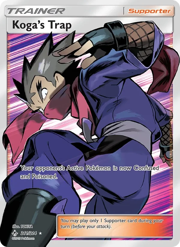 Koga’s Trap 211/214 Unbroken Bonds Pokémon card