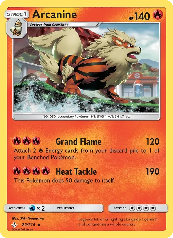 Arcanine 22/214 Unbroken Bonds Pokémon card
