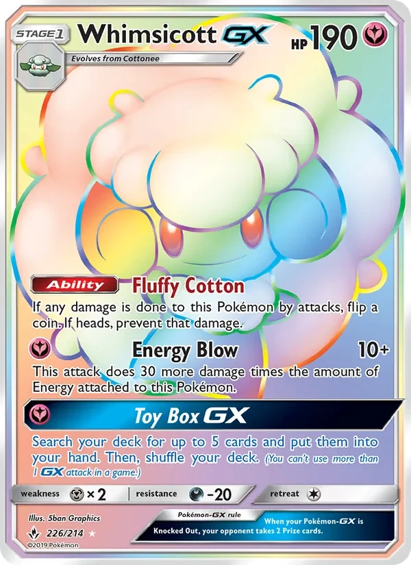 Whimsicott GX 226/214 Unbroken Bonds Pokémon card