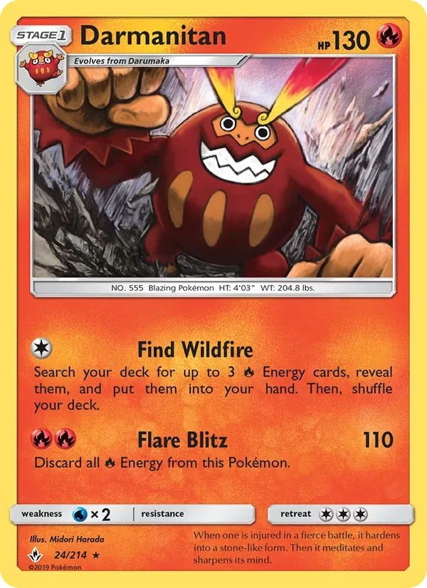 Darmanitan 24/214 Unbroken Bonds Pokémon card