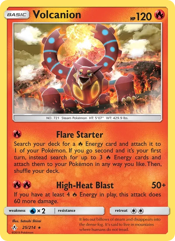 Volcanion 25/214 Unbroken Bonds Pokémon card