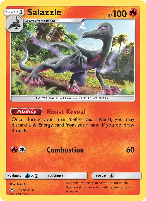 Salazzle 31/214 Unbroken Bonds Pokémon card