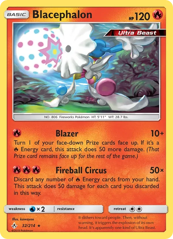 Blacephalon 32/214 Unbroken Bonds Pokémon card
