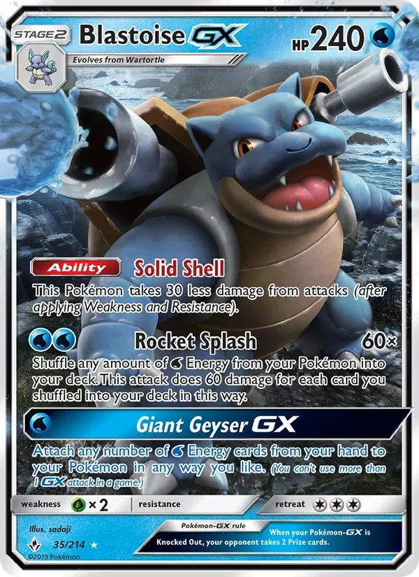 Blastoise GX 35/214 Unbroken Bonds Pokémon card