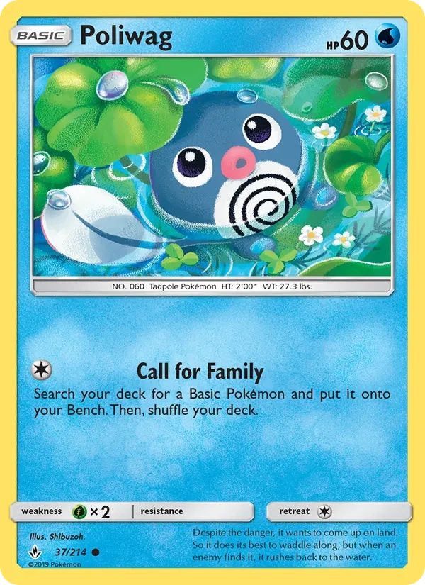 Poliwag 37/214 Unbroken Bonds Pokémon card