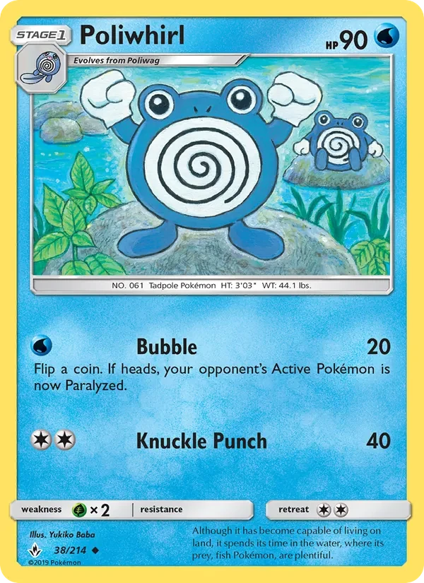 Poliwhirl 38/214 Unbroken Bonds Pokémon card