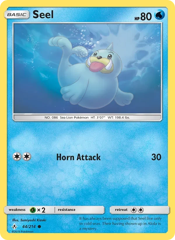 Seel 44/214 Unbroken Bonds Pokémon card