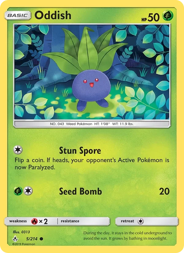 Oddish 5/214 Unbroken Bonds Pokémon card