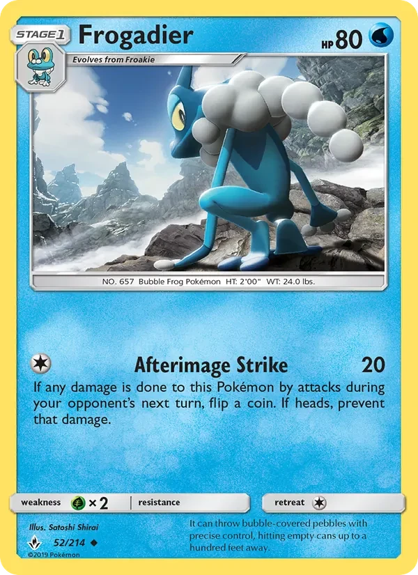 Frogadier 52/214 Unbroken Bonds Pokémon card