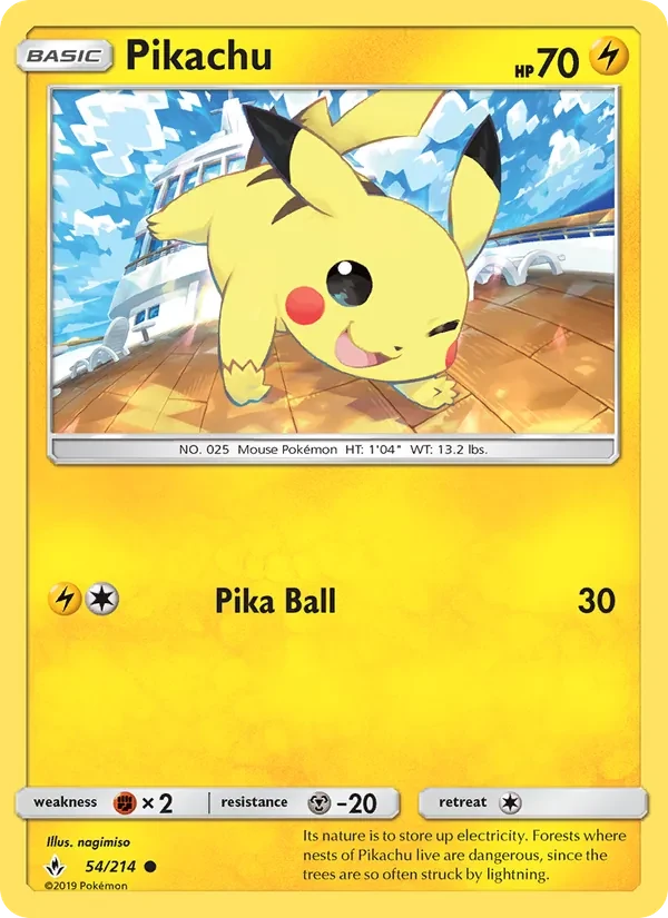 Pikachu 54/214 Unbroken Bonds Pokémon card