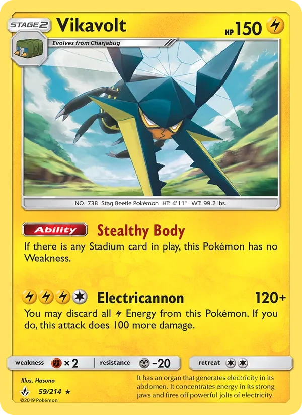 Vikavolt 59/214 Unbroken Bonds Pokémon card