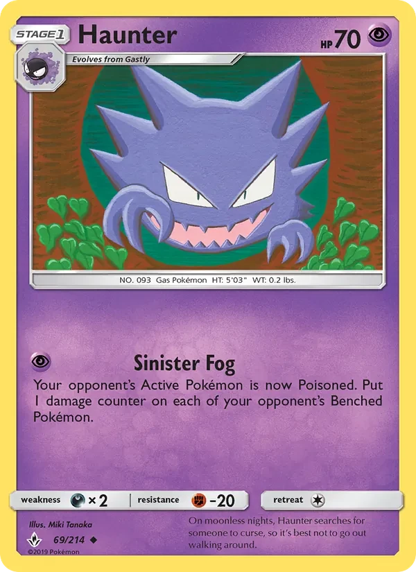 Haunter 69/214 Unbroken Bonds Pokémon card