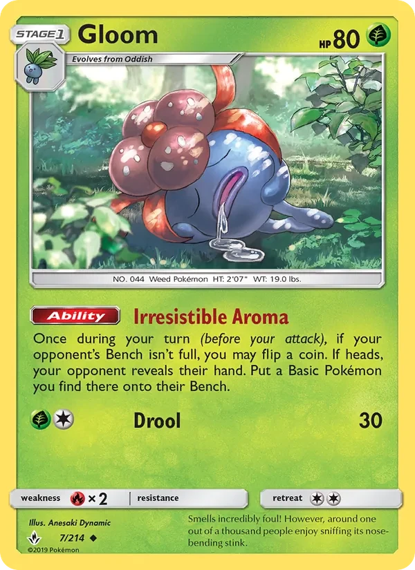 Gloom 7/214 Unbroken Bonds Pokémon card