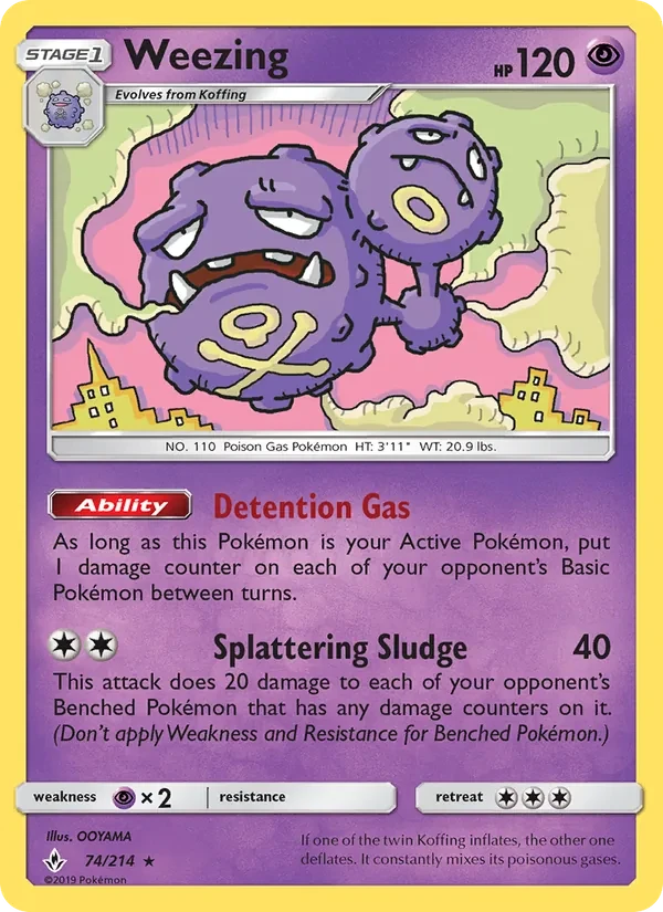 Weezing 74/214 Unbroken Bonds Pokémon card