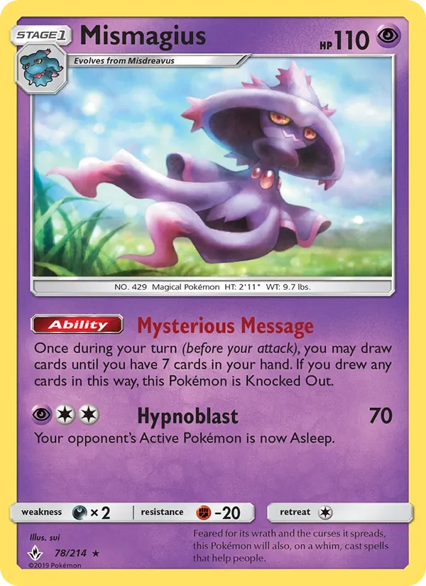 Mismagius 78/214 Unbroken Bonds Pokémon card