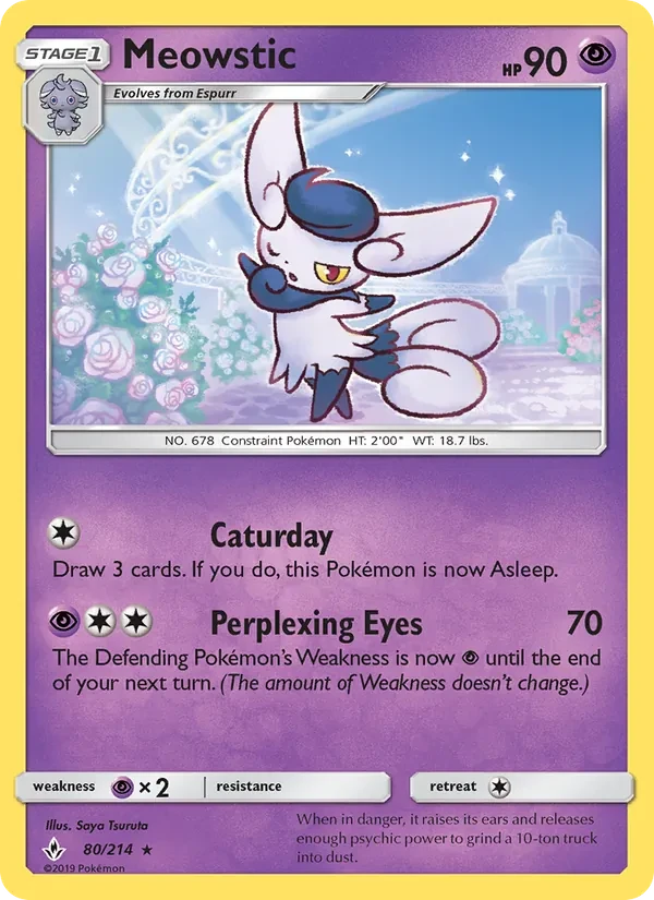 Meowstic 80/214 Unbroken Bonds Pokémon card