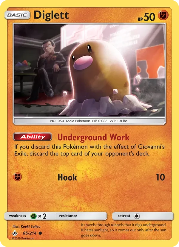Carta Pokémon Diglett 85/214 Unbroken Bonds