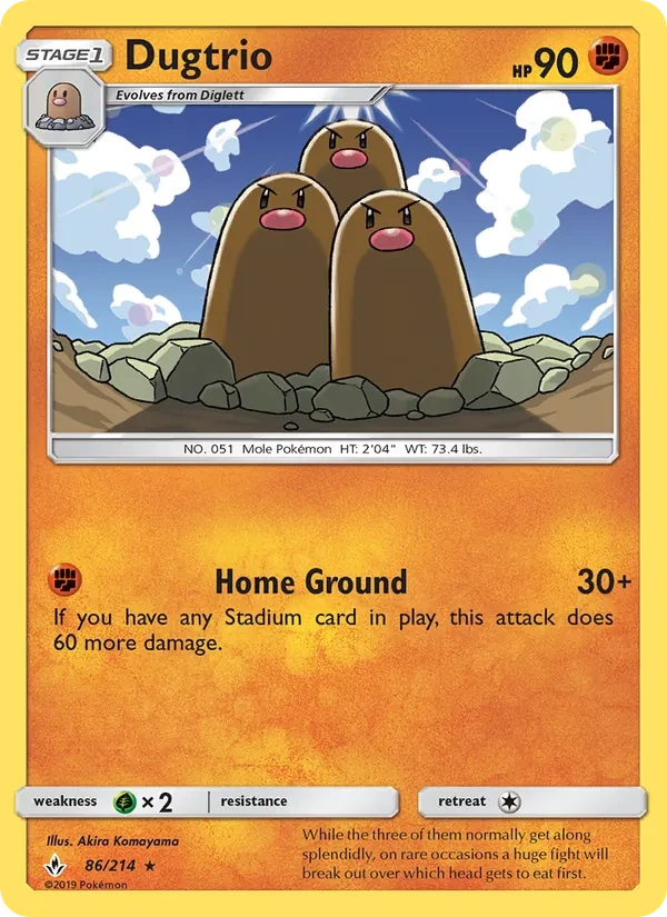 Dugtrio 86/214 Unbroken Bonds Pokémon card