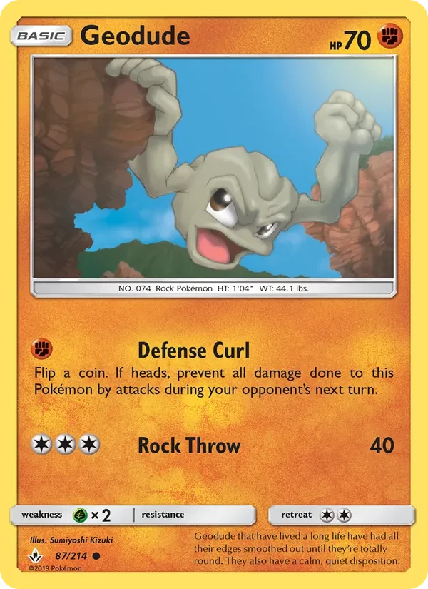 Geodude 87/214 Unbroken Bonds Pokémon card