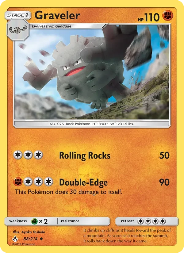Graveler 88/214 Unbroken Bonds Pokémon card