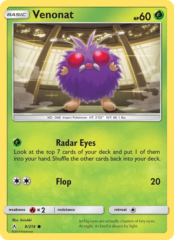 Venonat 9/214 Unbroken Bonds Pokémon card