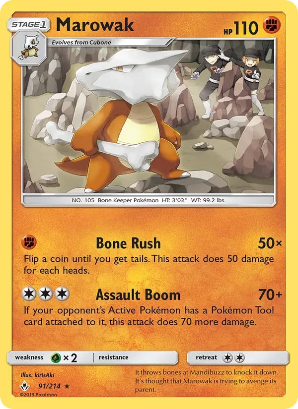 Marowak 91/214 Unbroken Bonds Pokémon card