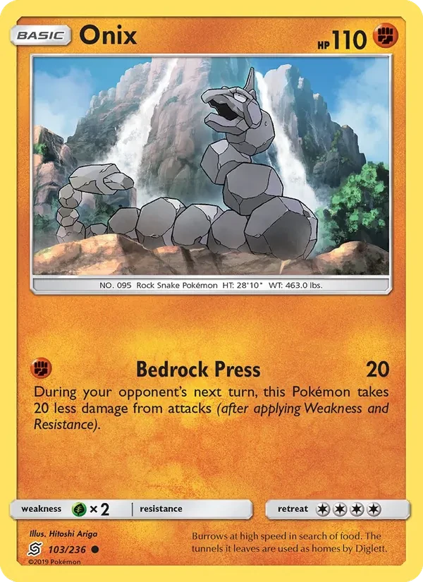 Onix 103/236 Unified Minds Pokémon card