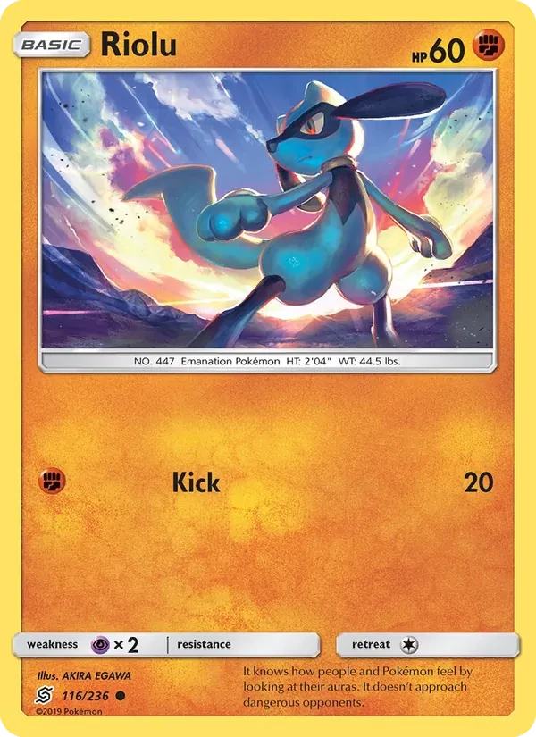 Riolu 116/236 Unified Minds Pokémon card